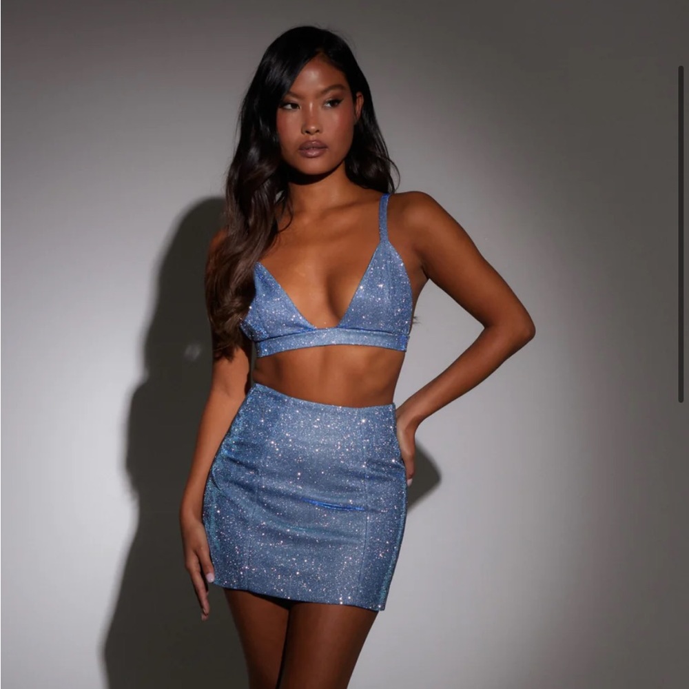 SLA The Label blue Sloane skirt and Astrid top - Size L